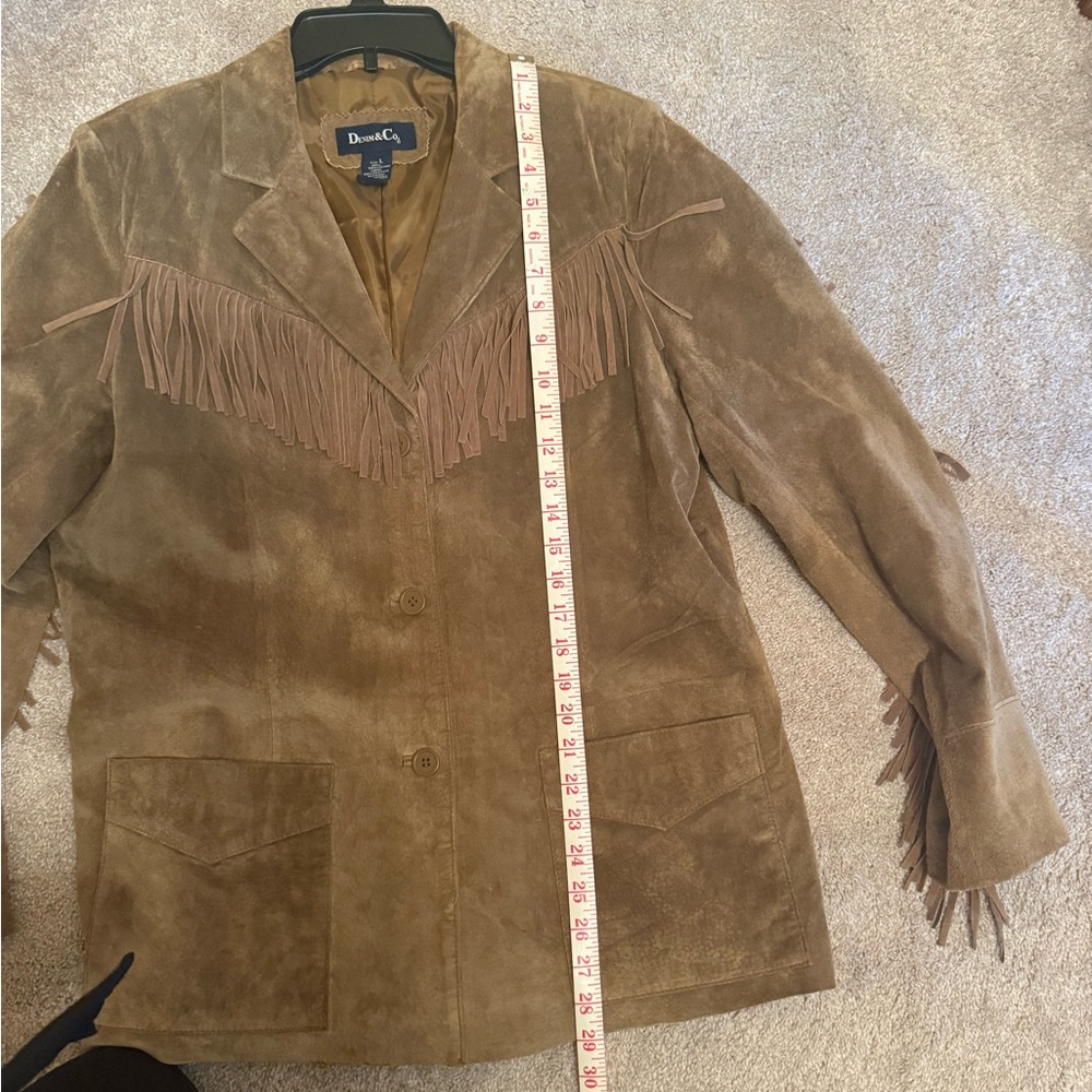 Denim&Co Woman's Washable Leather Fringe Jacket, size L Never Worn - Picture 12 of 16
